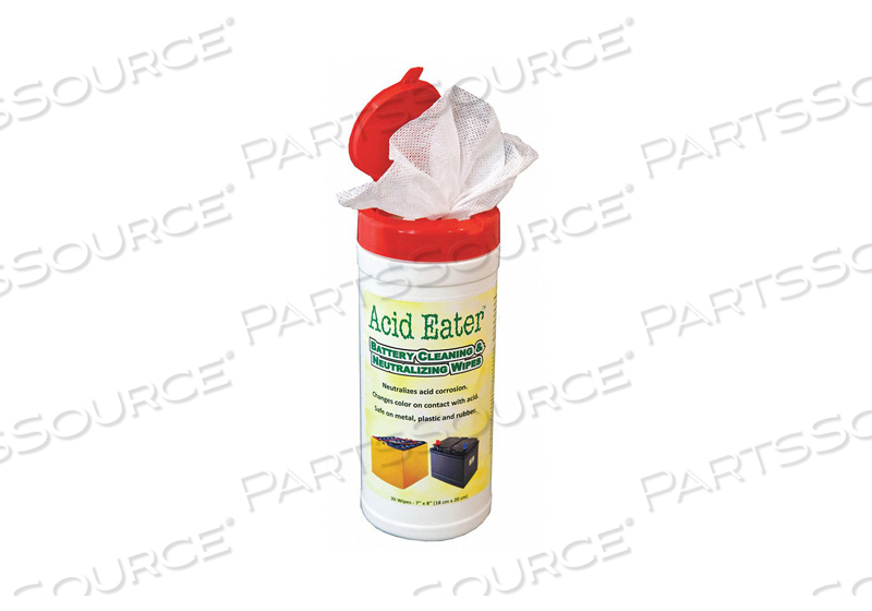 BATTERY ACID WIPES CANISTER 10 OZ. PK12 by Clift Industries
