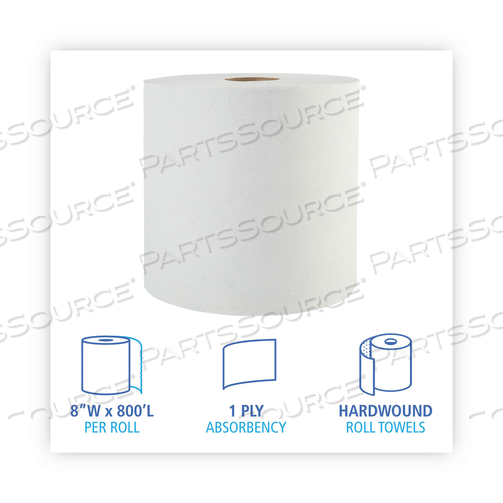 BOARDWALK GREEN UNIVERSAL ROLL TOWELS, 1-PLY, 8" X 800 FT, NATURAL WHITE/CARTON by Boardwalk