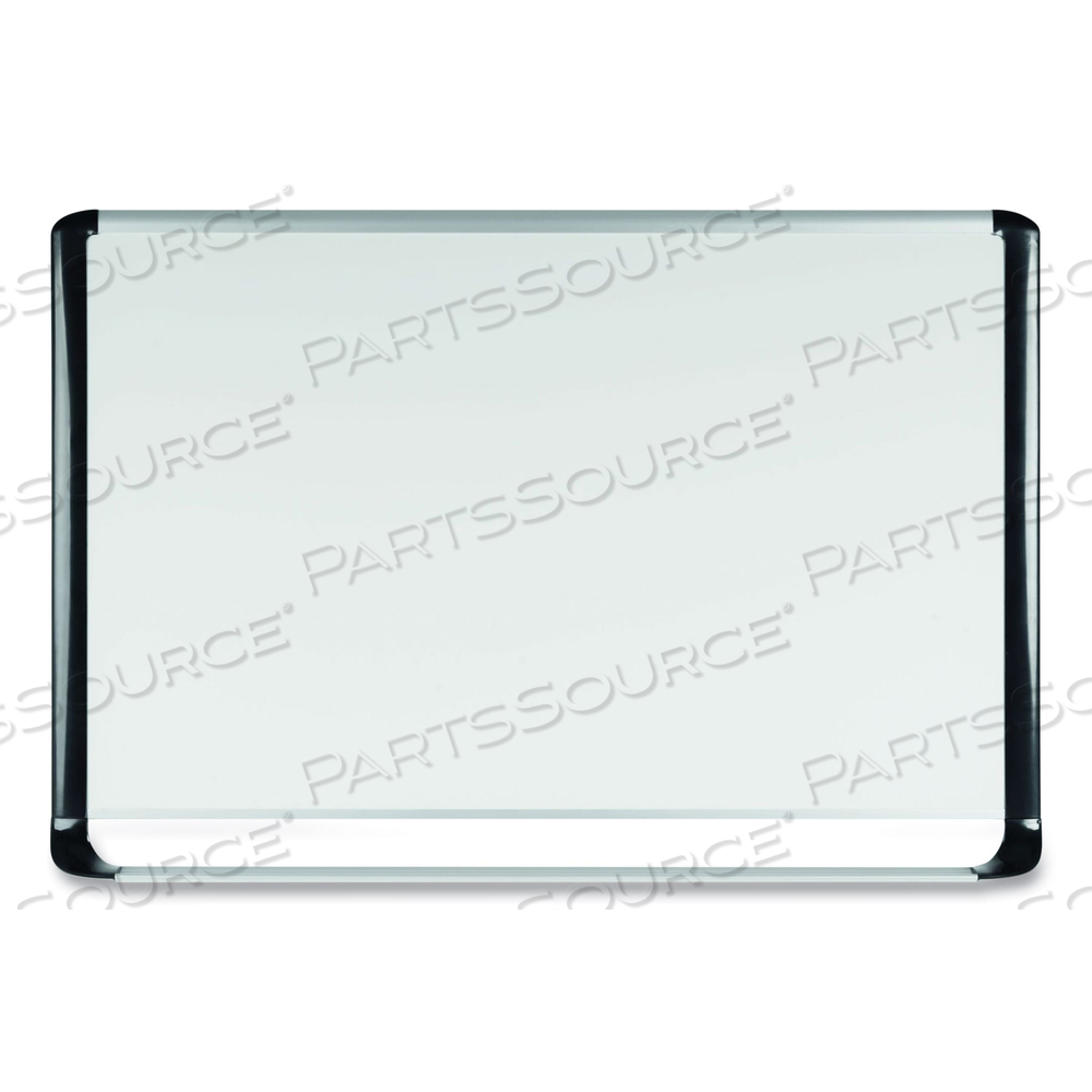 LACQUERED STEEL MAGNETIC DRY ERASE BOARD, 36 X 48, SILVER/BLACK by MasterVision