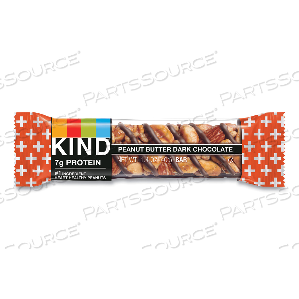 PLUS NUTRITION BOOST BAR, PEANUT BUTTER DARK CHOCOLATE/PROTEIN, 1.4 OZ by Kind PLUS NUTRITION BOOST BAR, PEANUT BUTTER DARK CHOCOLATE/PROTEIN, 1.4 OZ by Kind