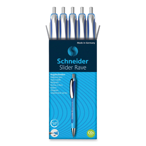 SLIDER RAVE XB BALLPOINT PEN, RETRACTABLE, EXTRA-BOLD 1.4 MM, BLUE INK, BLUE/LIGHT BLUE BARREL by Schneider