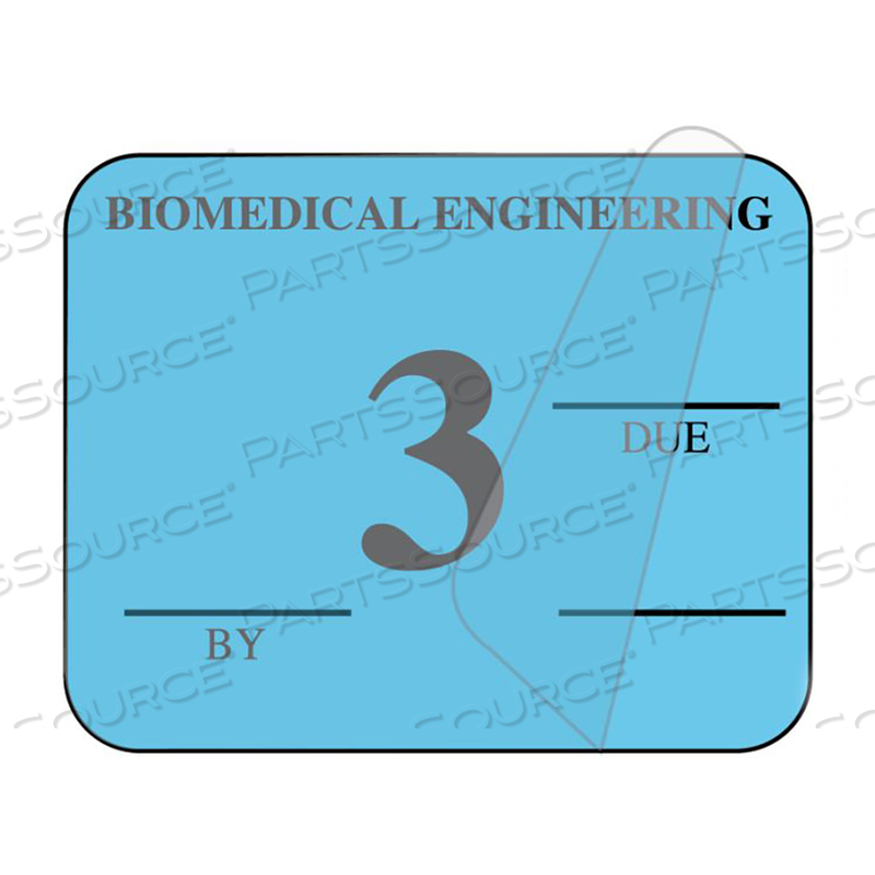 INSPECTION LABEL, 3, 1-1/4 IN W X 1 IN H, LIGHT BLUE, SYNTHETIC PAPER by United Ad Label