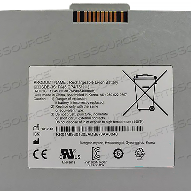 11.4V 3400MAH SILVER LITHIUM-ION BATTERY PACK 
