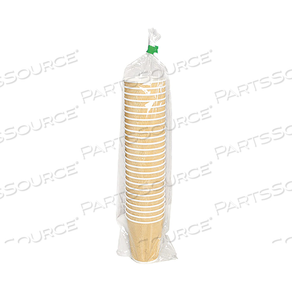 RIPPLE HOT CUPS, 8 OZ, KRAFT/WHITE by Karat