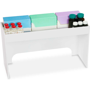 WHITE PVC 18" STEP SHELF STATION, 18"W X 7"D X 10"H by TrippNT, Inc