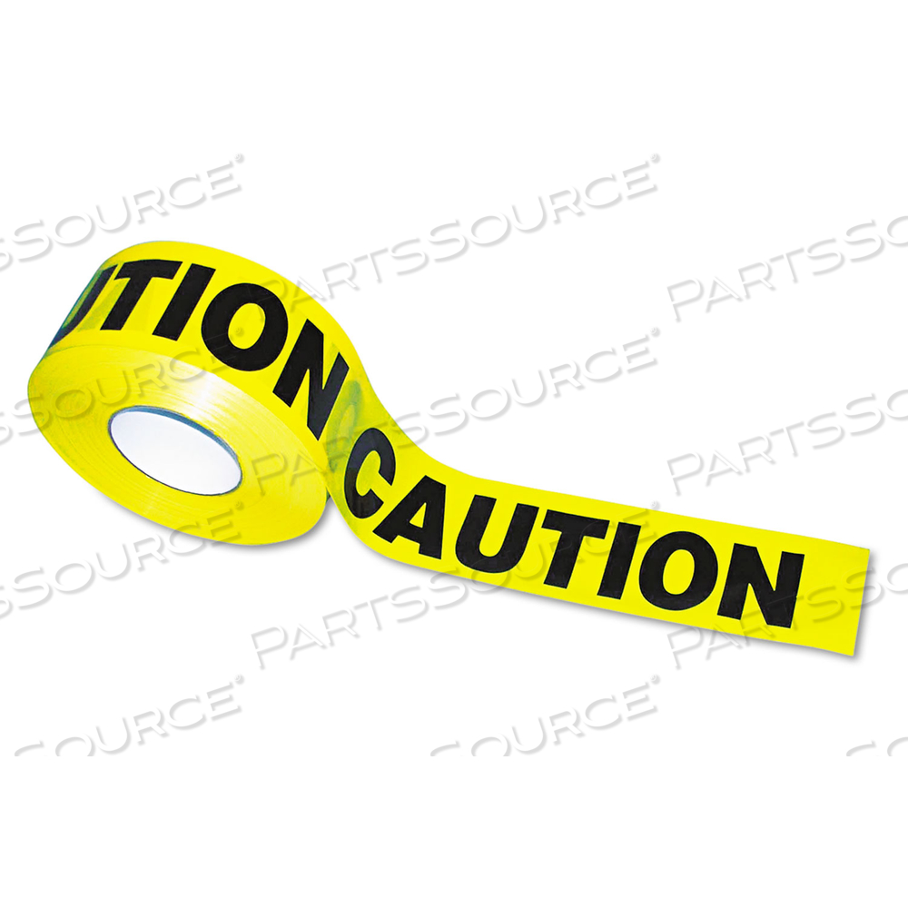 CAUTION BARRICADE SAFETY TAPE, 3" X 1,000 FT, BLACK/YELLOW by Tatco