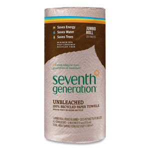 NATURAL UNBLEACHED 100% RECYCLED PAPER KITCHEN TOWEL ROLLS, 2-PLY, INDIVIDUALLY WRAPPED, 11 X 9, 120/ROLL by Seventh Generation NATURAL UNBLEACHED 100% RECYCLED PAPER KITCHEN TOWEL ROLLS, 2-PLY, INDIVIDUALLY WRAPPED, 11 X 9, 120/ROLL by Seventh Generation