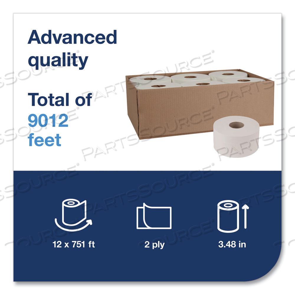 ADVANCED JUMBO BATH TISSUE, SEPTIC SAFE, 2-PLY, WHITE, 3.48" X 751 FT/CARTON by Tork ADVANCED JUMBO BATH TISSUE, SEPTIC SAFE, 2-PLY, WHITE, 3.48" X 751 FT/CARTON by Tork