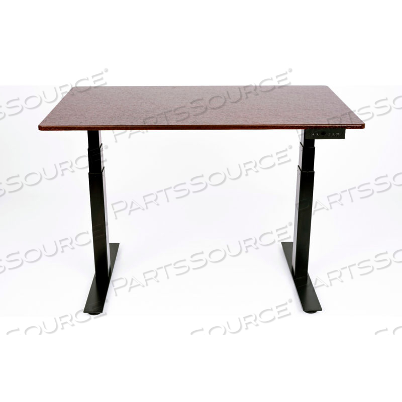 48" ELECTIC STAND UP DESK - 3-STAGE DUAL-MOTOR - DARK WALNUT TOP WITH BLACK FRAME by Luxor 48" ELECTIC STAND UP DESK - 3-STAGE DUAL-MOTOR - DARK WALNUT TOP WITH BLACK FRAME by Luxor