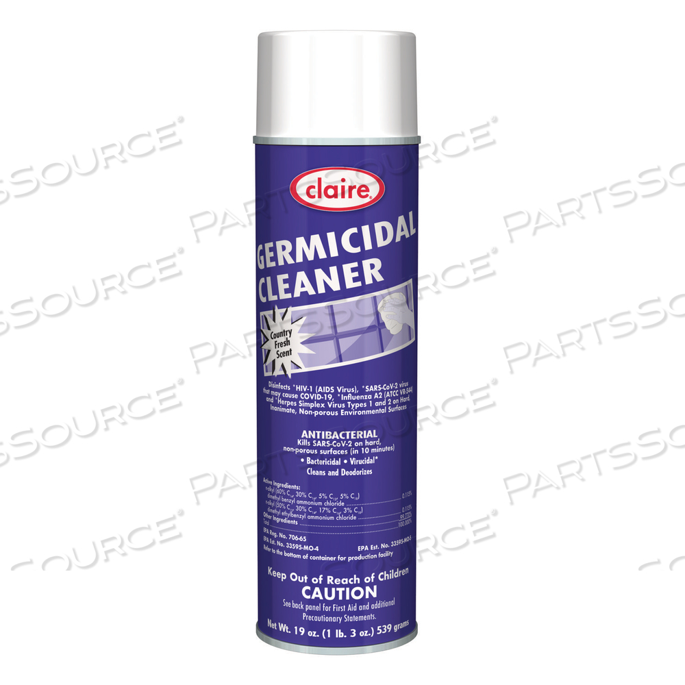 GERMICIDAL CLEANER, COUNTRY FRESH SCENT, 19 OZ AEROSOL SPRAY, 12/CARTON by Claire