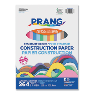 CONSTRUCTION PAPER, 9 X 12, ASSORTED COLORS, 264/PACK by Prang CONSTRUCTION PAPER, 9 X 12, ASSORTED COLORS, 264/PACK by Prang
