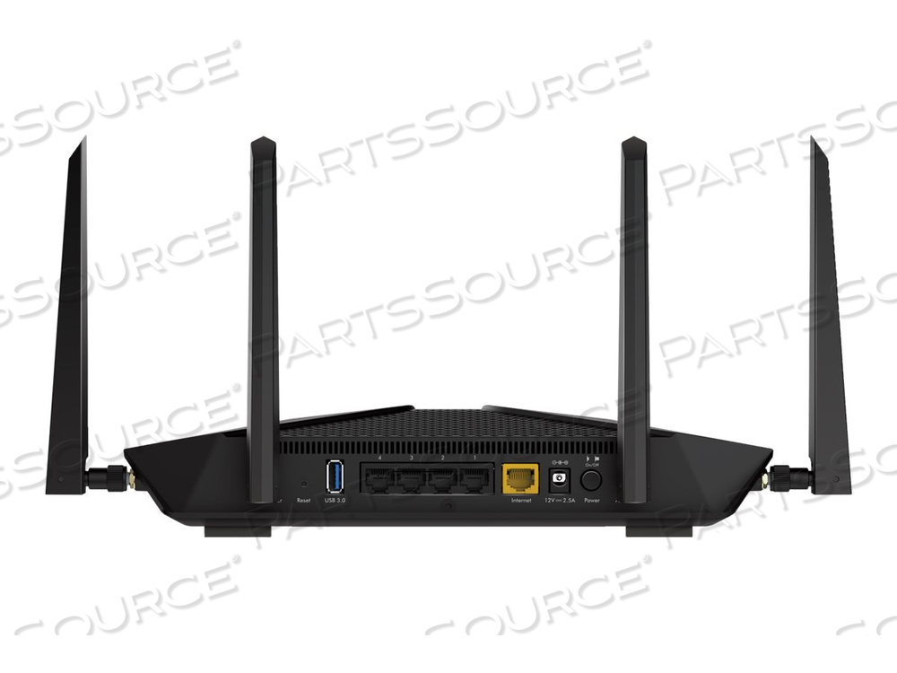 NIGHTHAWK AX5 RAX43, WIRELESS ROUTER, 4-PORT SWITCH, GIGE, 802.11A/B/G/N/AC/AX, DUAL BAND by Netgear NIGHTHAWK AX5 RAX43, WIRELESS ROUTER, 4-PORT SWITCH, GIGE, 802.11A/B/G/N/AC/AX, DUAL BAND by Netgear