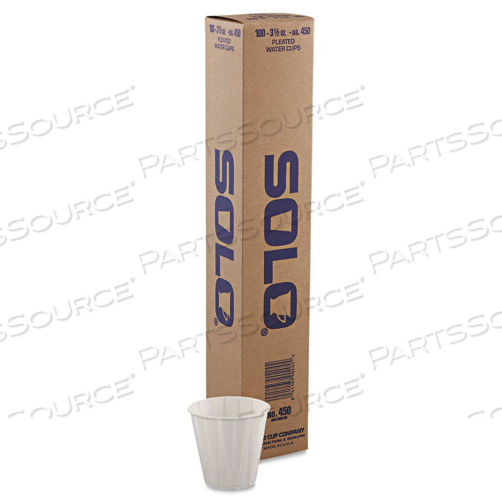 PAPER MEDICAL AND DENTAL TREATED CUPS, 3.5 OZ, WHITE, 100/BAG by Solo