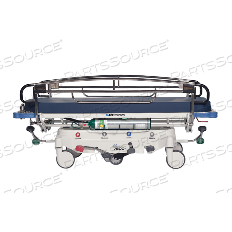 7500-N SPECIAL PACKAGE, INCLUDES 7500-N STRETCHER WITH INSTANT STEER 6TH WHEEL STEERING, QUICK-RELEASE O2 HOLDER, 4" PREMIUM MATTRESS (#5851002), IV POLE (#2101) AND EXTENDED 2-YEAR WARRANTY. by Pedigo Products, Inc.