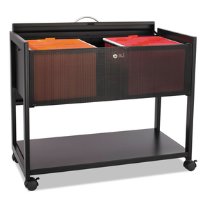LOCKING TOP MOBILE TUB FILE, METAL, 1 SHELF, 1 BIN, 33.25" X 17" X 27", BLACK by Safco