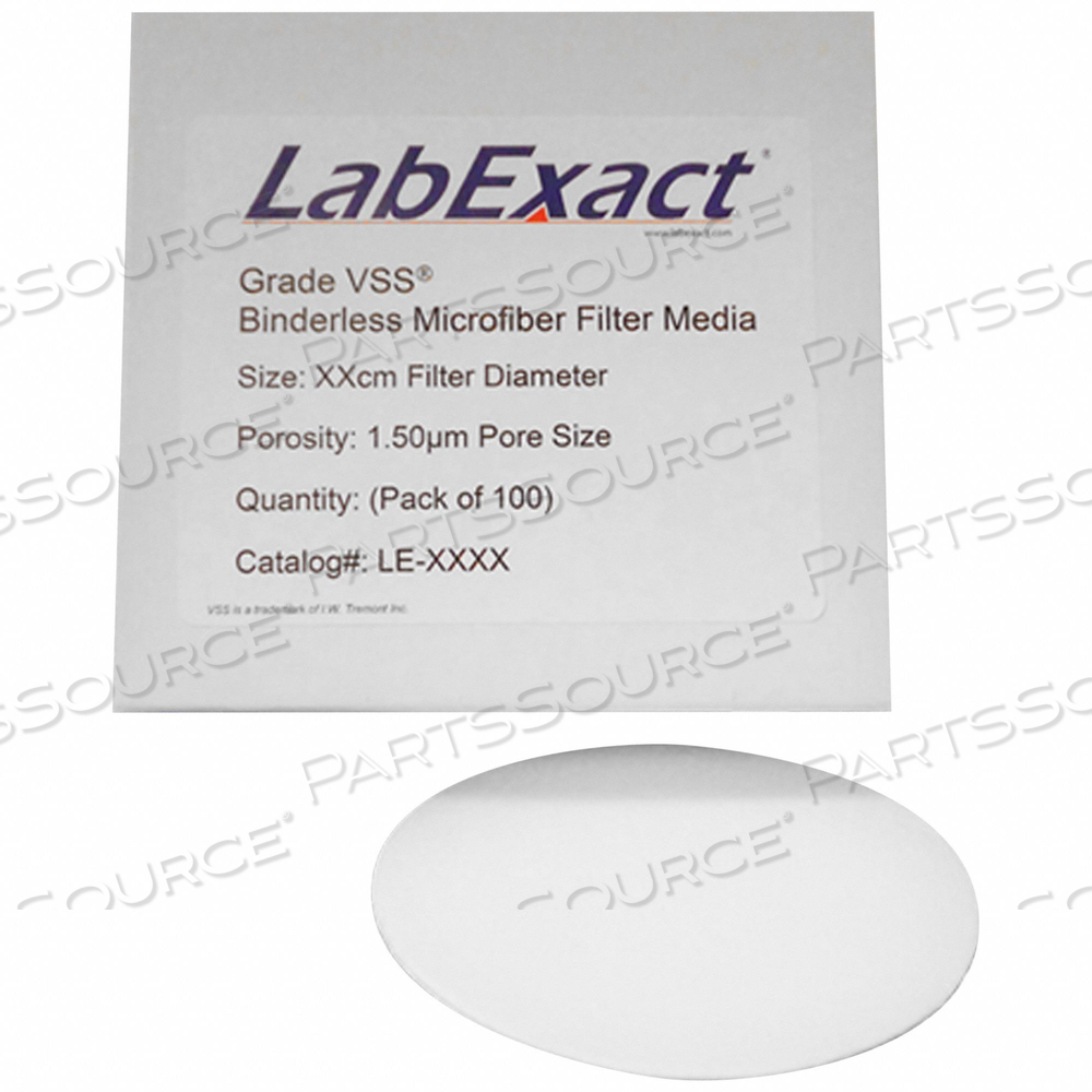 GLASS MIC FILTER 15 CM DIA 1.5 UM PK100 by Lab Safety Supply GLASS MIC FILTER 15 CM DIA 1.5 UM PK100 by Lab Safety Supply