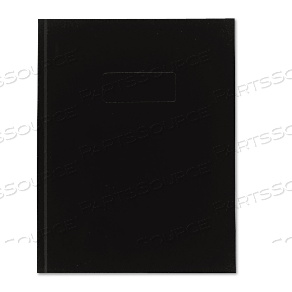 BUSINESS NOTEBOOK WITH SELF-ADHESIVE LABELS, 1 SUBJECT, MEDIUM/COLLEGE RULE, BLACK COVER, 9.25 X 7.25, 192 SHEETS by Blueline