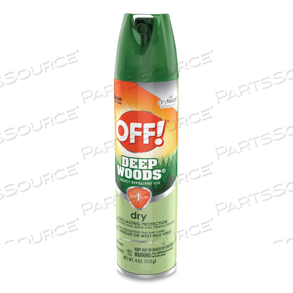 DEEP WOODS DRY INSECT REPELLENT, 4 OZ AEROSOL SPRAY, NEUTRAL by OFF!