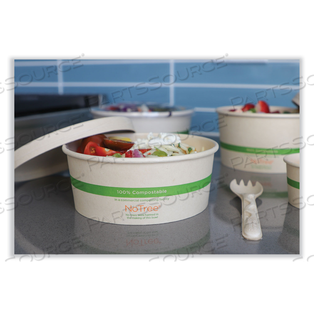NO TREE WIDE PAPER BOWLS, 24 OZ, 5.9" DIAMETER X 2.4"H, NATURAL, SUGARCANE by World Centric