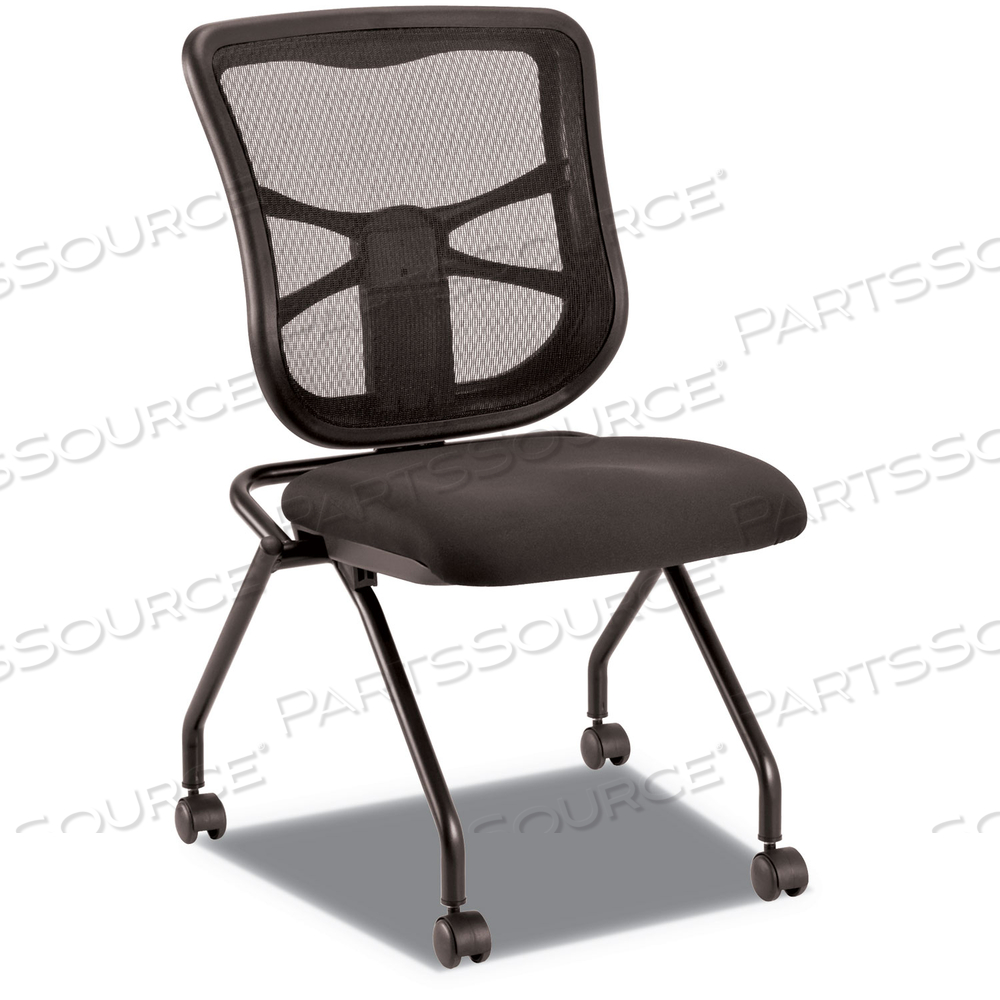 ALERA ELUSION MESH NESTING CHAIRS, SUPPORTS UP TO 275 LB, 18.1" SEAT HEIGHT, BLACK SEAT, BLACK BACK, BLACK BASE by Alera