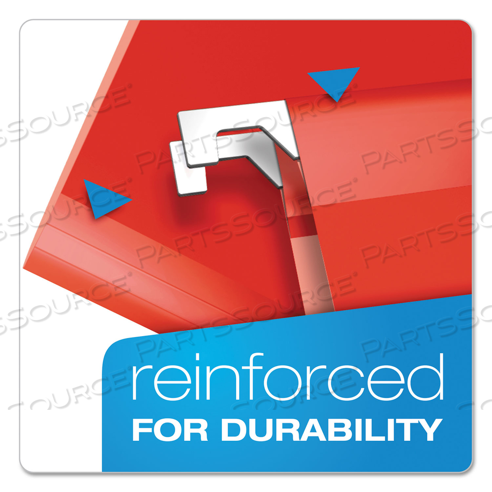 COLORED REINFORCED HANGING FOLDERS, LETTER SIZE, 1/5-CUT TABS, RED by Esselte Pendaflex Corp. COLORED REINFORCED HANGING FOLDERS, LETTER SIZE, 1/5-CUT TABS, RED by Esselte Pendaflex Corp.