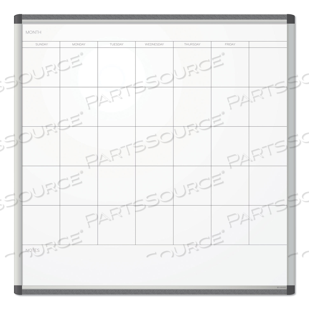 PINIT MAGNETIC DRY ERASE UNDATED ONE MONTH CALENDAR, 36 X 36, WHITE by U Brands