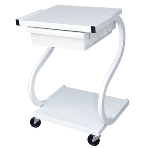 HEAVY DUTY UTILITY CART, 2 SHELF WITH DRAWER, 16X22X30", WHITE by Ideal Products