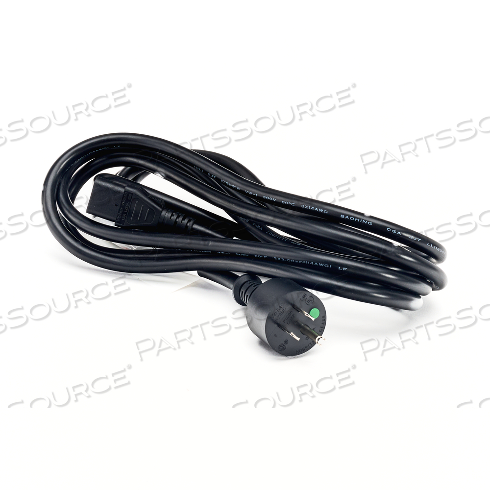 4 M LONG, 125 V WITH 15 A POWER CORD PLUG, BLACK by GE Healthcare 4 M LONG, 125 V WITH 15 A POWER CORD PLUG, BLACK by GE Healthcare
