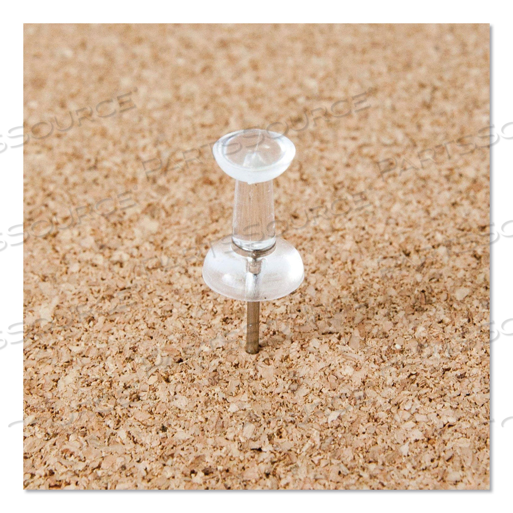STANDARD PUSH PINS, PLASTIC, CLEAR, CLEAR HEAD/SILVER PIN, 0.44" by U Brands