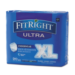 FITRIGHT ULTRA PROTECTIVE UNDERWEAR, X-LARGE, 56" TO 68" WAIST, 20/PACK by Medline Industries, Inc.