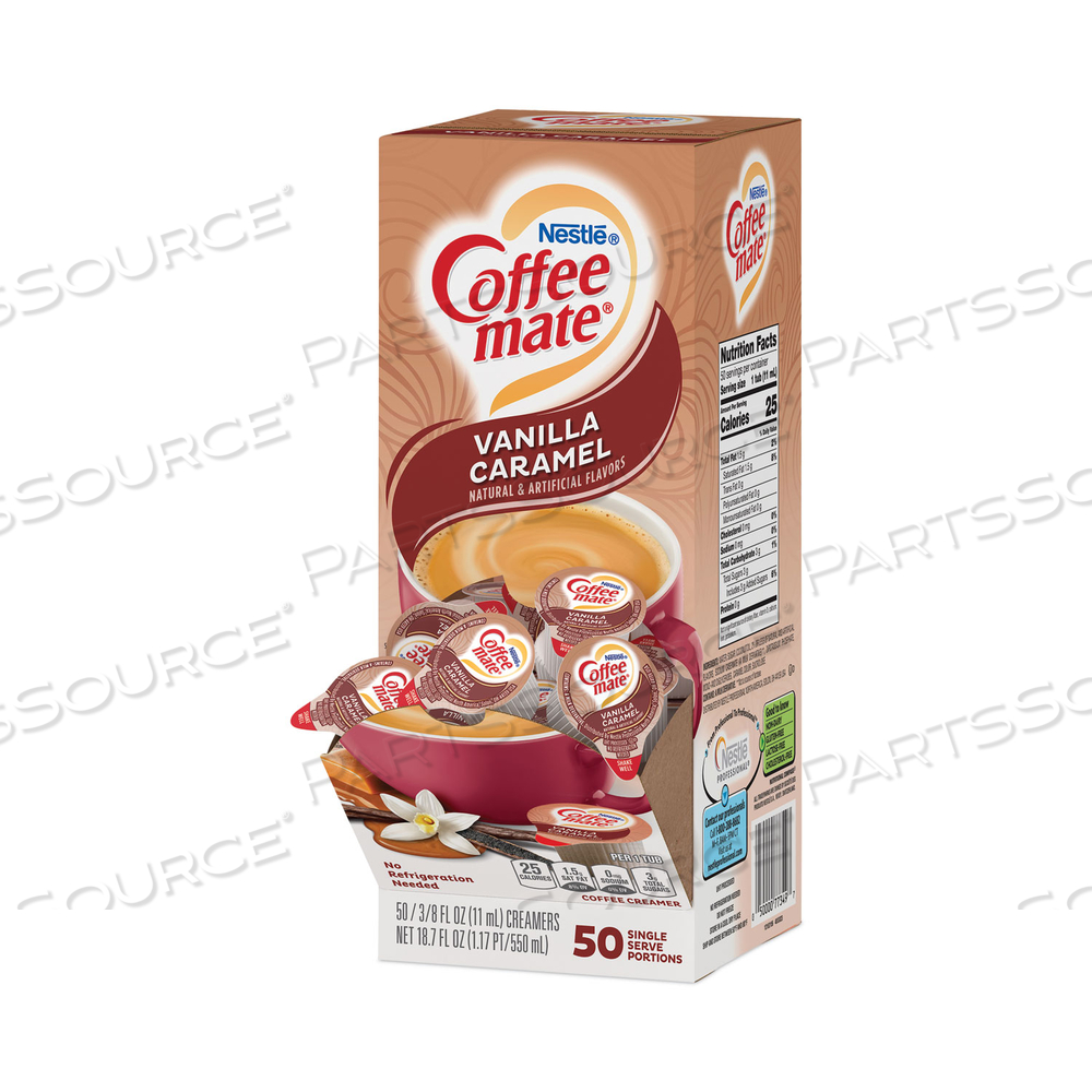 LIQUID COFFEE CREAMER, VANILLA CARAMEL, 0.38 OZ MINI CUPS by Coffee-Mate