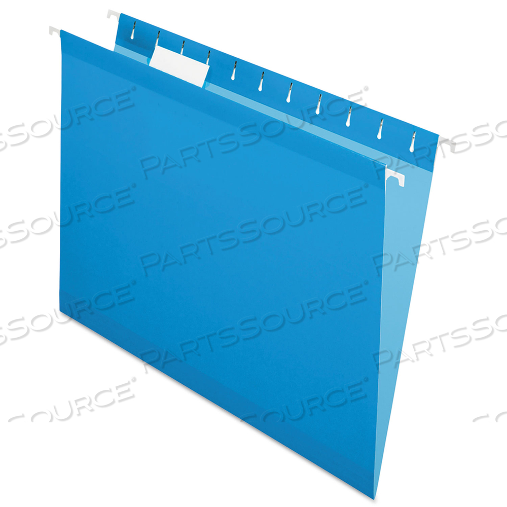 COLORED REINFORCED HANGING FOLDERS, LETTER SIZE, 1/5-CUT TABS, BLUE by Esselte Pendaflex Corp. COLORED REINFORCED HANGING FOLDERS, LETTER SIZE, 1/5-CUT TABS, BLUE by Esselte Pendaflex Corp.