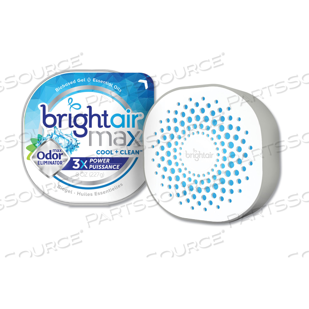 MAX ODOR ELIMINATOR AIR FRESHENER, COOL AND CLEAN, 8 OZ JAR by Bright Air