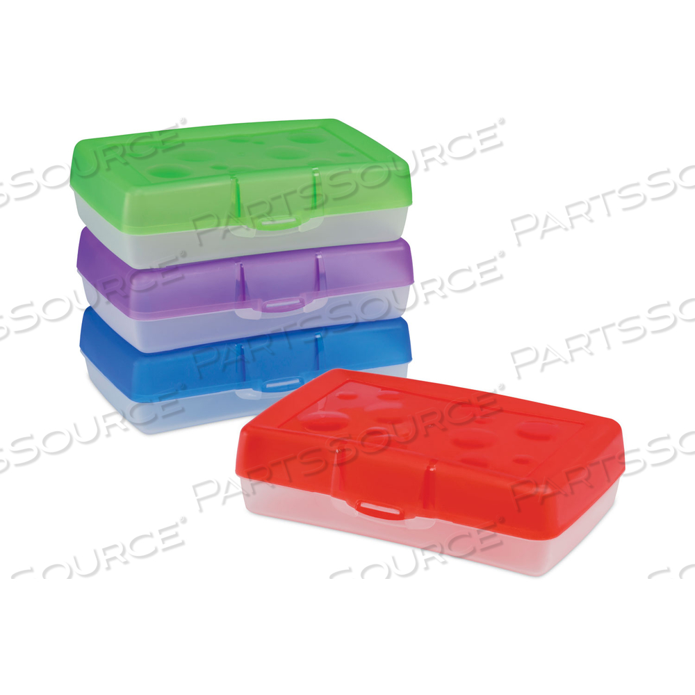 PENCIL BOX, 8.38" X 5.63" X 2.5", RANDOMLY ASSORTED COLORS by Storex