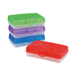 PENCIL BOX, 8.38" X 5.63" X 2.5", RANDOMLY ASSORTED COLORS by Storex