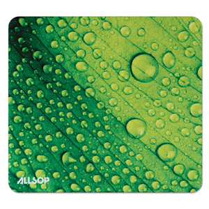 NATURESMART MOUSE PAD, 8.5 X 8, LEAF RAINDROP DESIGN by Allsop