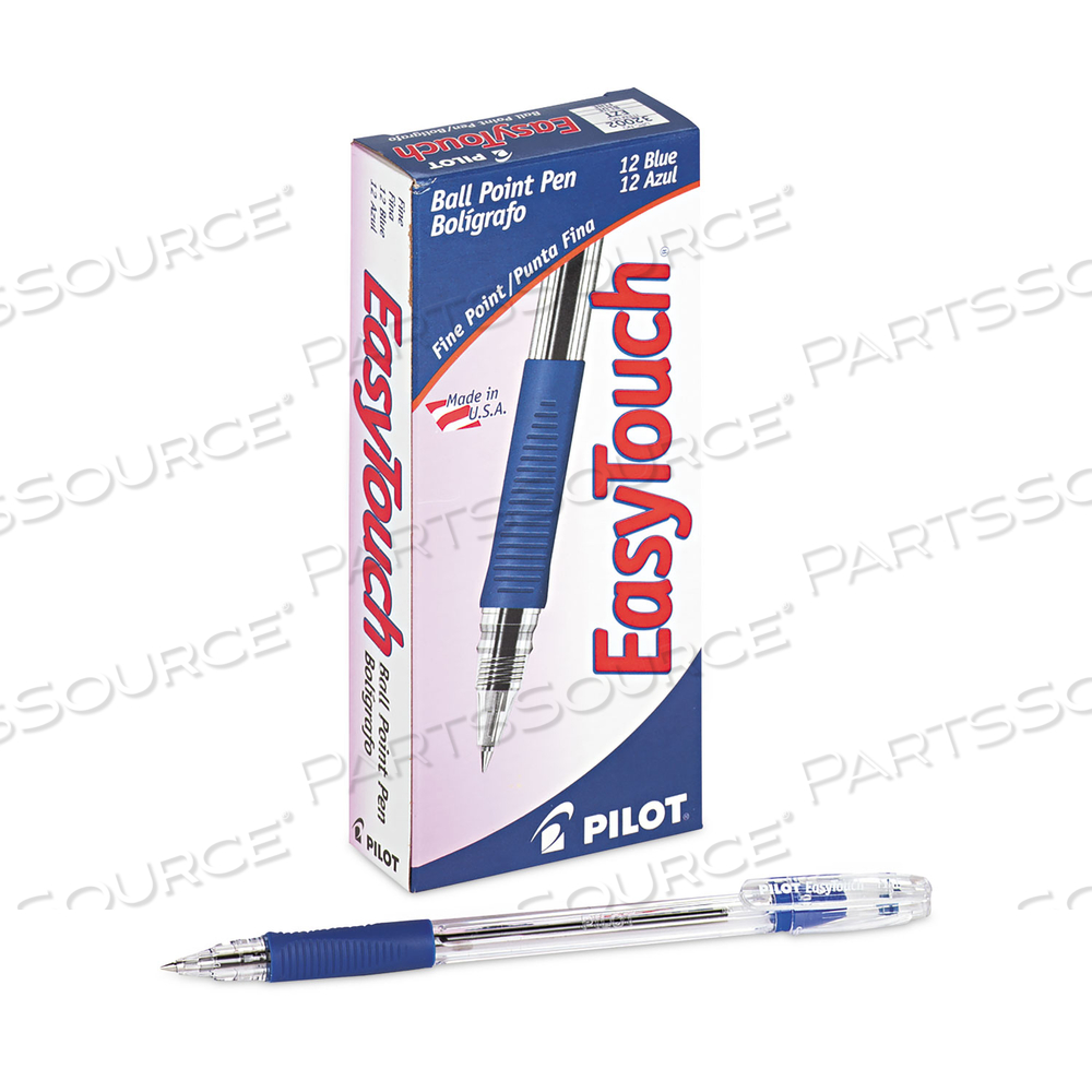 EASYTOUCH BALLPOINT PEN, STICK, FINE 0.7 MM, BLUE INK, CLEAR BARREL 