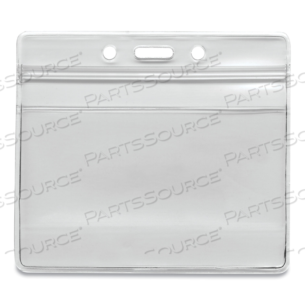 RESEALABLE ID BADGE HOLDERS, HORIZONTAL, FROSTED 4.13" X 3.75" HOLDER, 3.75" X 2.62" INSERT 