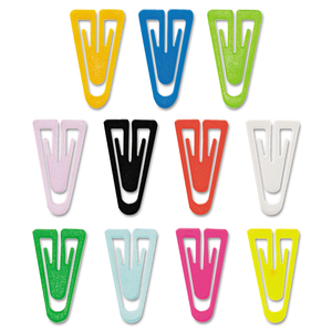 PLASTIC PAPER CLIPS, MEDIUM, SMOOTH, ASSORTED COLORS by Gem Products
