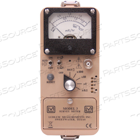 SURVEY METER, 6-1/2IN HEIGHT, CAST ALUMINUM, 8-1/2IN LENGTH, -4 TO 122°F TEMPERATURE RATING by Ludlum Measurements SURVEY METER, 6-1/2IN HEIGHT, CAST ALUMINUM, 8-1/2IN LENGTH, -4 TO 122°F TEMPERATURE RATING by Ludlum Measurements