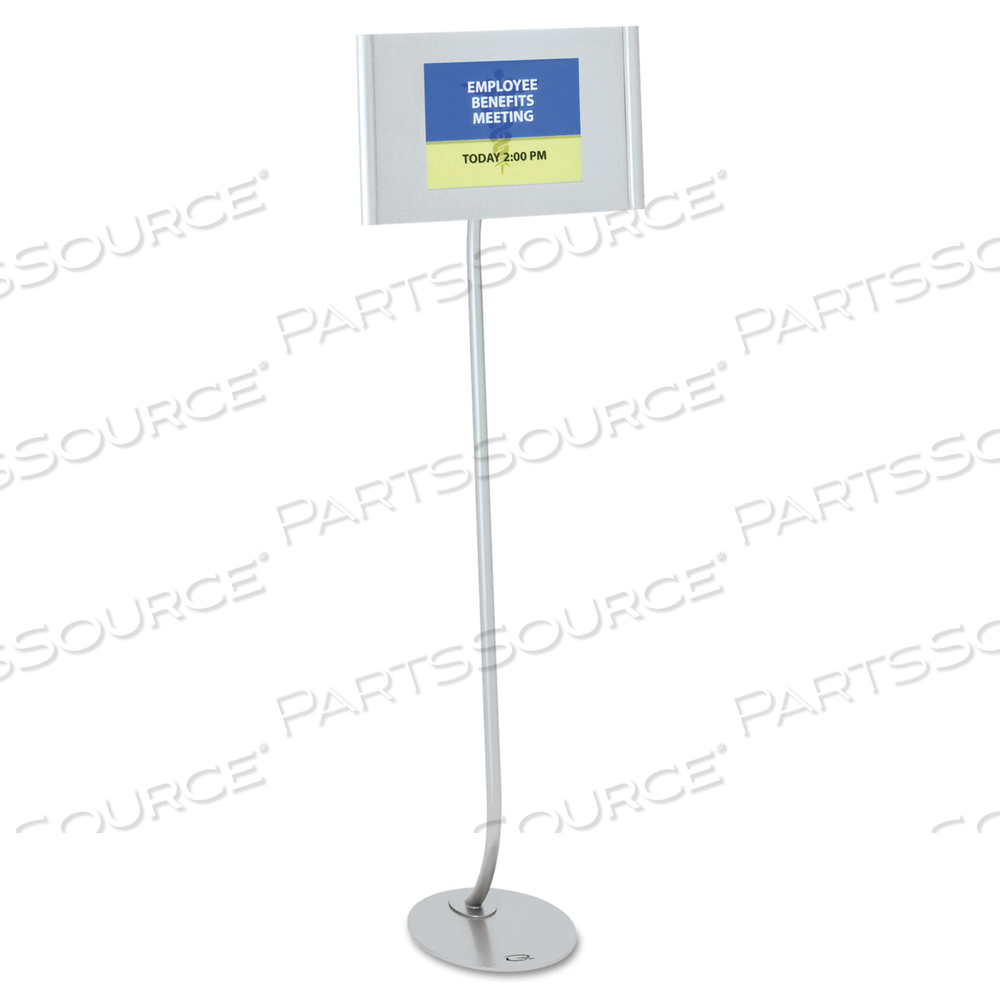 DESIGNER SIGN STAND, SILVER ALUMINUM FRAME, 11 X 17 by Quartet DESIGNER SIGN STAND, SILVER ALUMINUM FRAME, 11 X 17 by Quartet