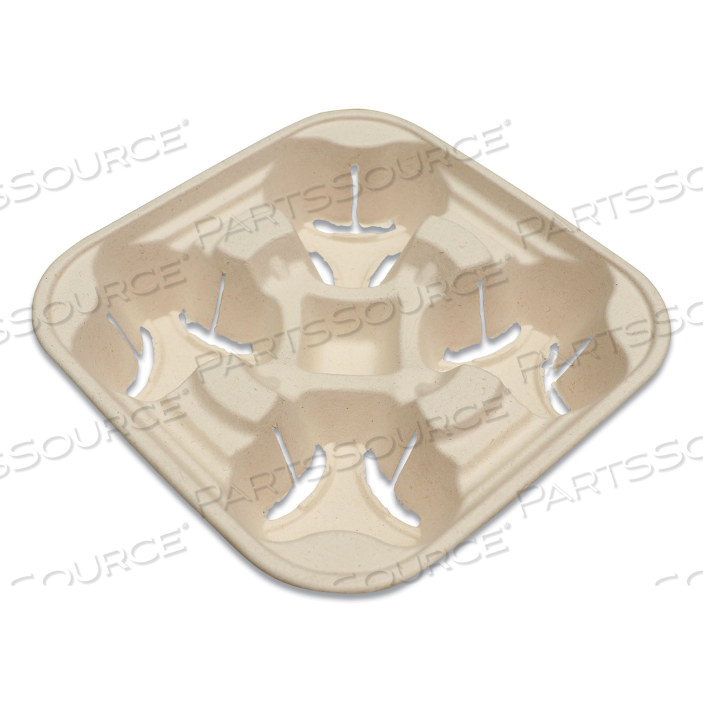 FIBER CUP CARRIERS, 8 OZ TO 22 OZ CUPS, FOUR CUPS, NATURAL by World Centric FIBER CUP CARRIERS, 8 OZ TO 22 OZ CUPS, FOUR CUPS, NATURAL by World Centric