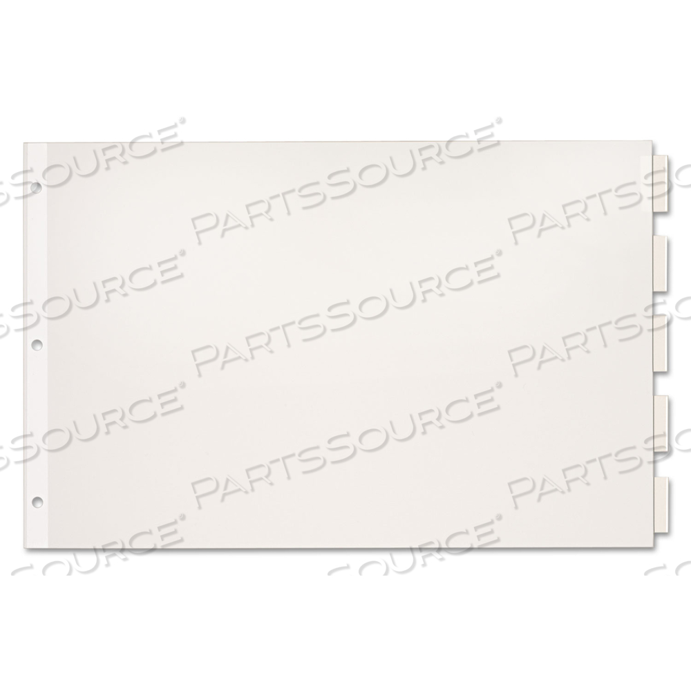 PAPER INSERTABLE DIVIDERS, 5-TAB, 11 X 17, WHITE, CLEAR TABS, 1 SET by Cardinal