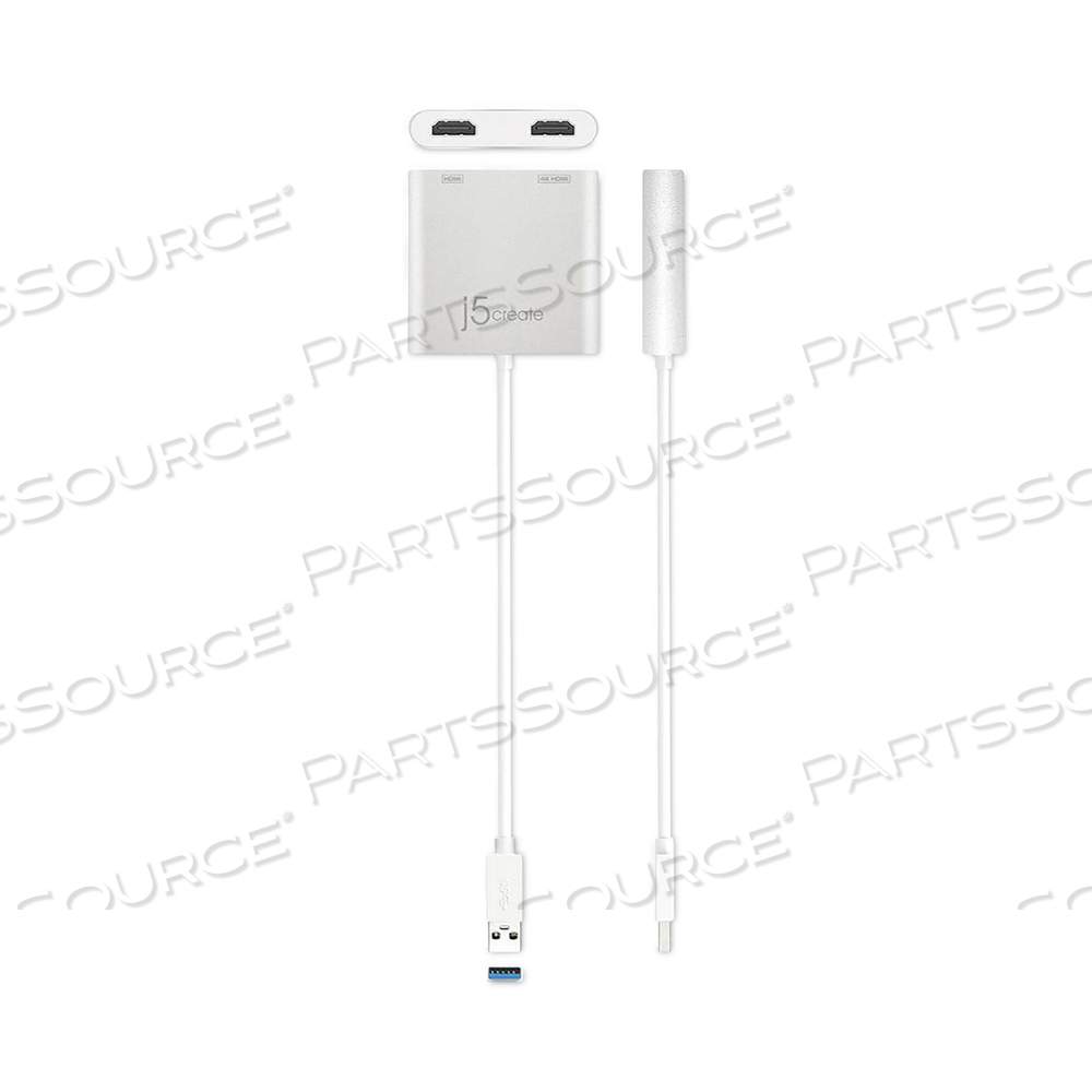 USB TO HDMI ADAPTER, 7.87", SILVER/WHITE by j5create