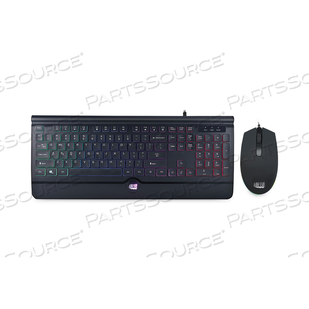 BACKLIT GAMING KEYBOARD AND MOUSE COMBO, USB, BLACK by Adesso, Inc. BACKLIT GAMING KEYBOARD AND MOUSE COMBO, USB, BLACK by Adesso, Inc.