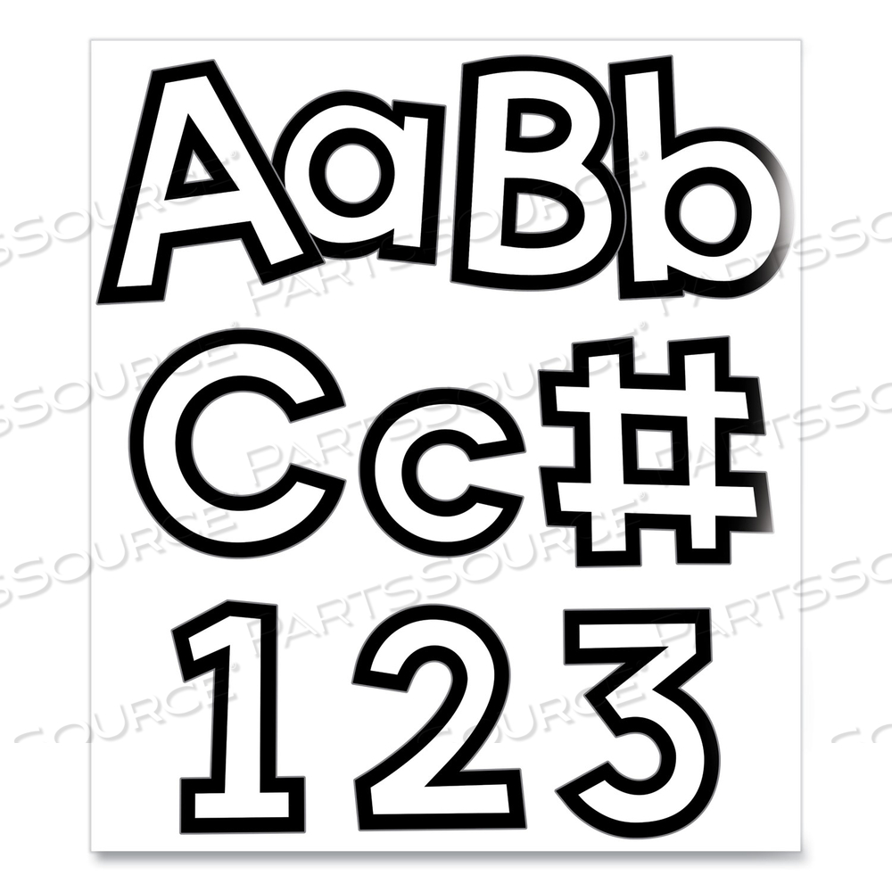 EZ LETTER COMBO PACKS, WHITE WITH BLACK TRIM, 4"H, 219 CHARACTERS by Carson-Dellosa Publishing