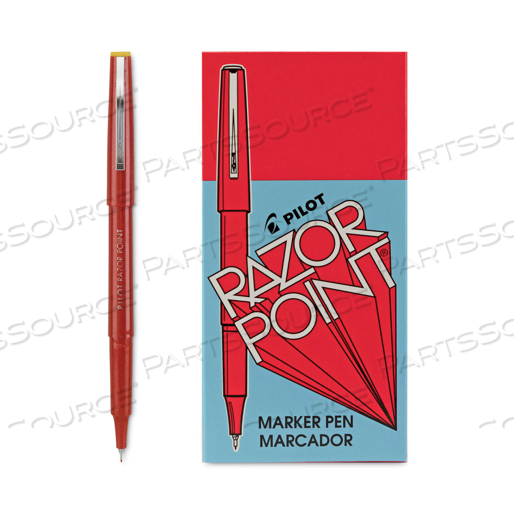 RAZOR POINT FINE LINE POROUS POINT PEN, STICK, EXTRA-FINE 0.3 MM, RED INK, RED BARREL by Pilot RAZOR POINT FINE LINE POROUS POINT PEN, STICK, EXTRA-FINE 0.3 MM, RED INK, RED BARREL by Pilot