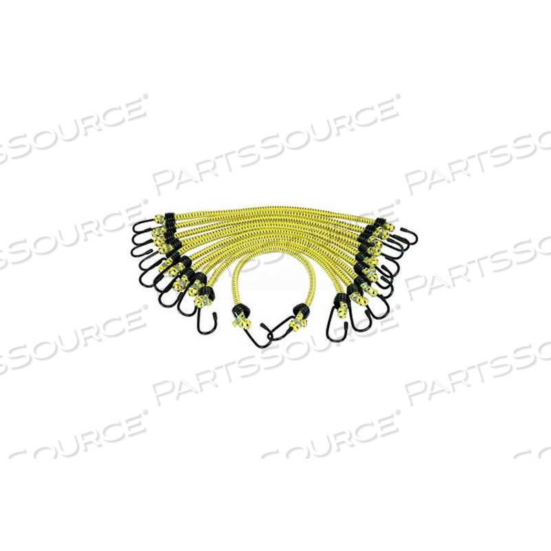 K-TOOL BUNGEE CORDS GENERAL PURPOSE 3/8" X 18" - 10 PACK, YELLOW by KTI K-TOOL BUNGEE CORDS GENERAL PURPOSE 3/8" X 18" - 10 PACK, YELLOW by KTI