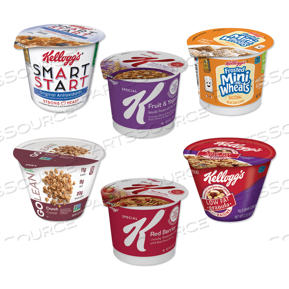 BREAKFAST CEREAL - SINGLE SERVE, CLASSIC WELLNESS ASSORTMENT, 2.2 OZ CUP by Kellogg's
