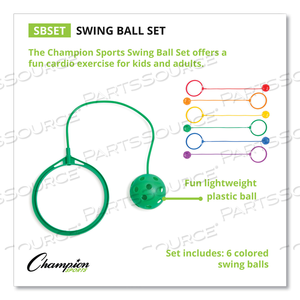 SWING BALL SET, 5.5" DIAMETER, ASSORTED COLORS 